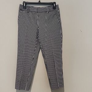 LOFT Black & White Vertical Stripe Chinos
